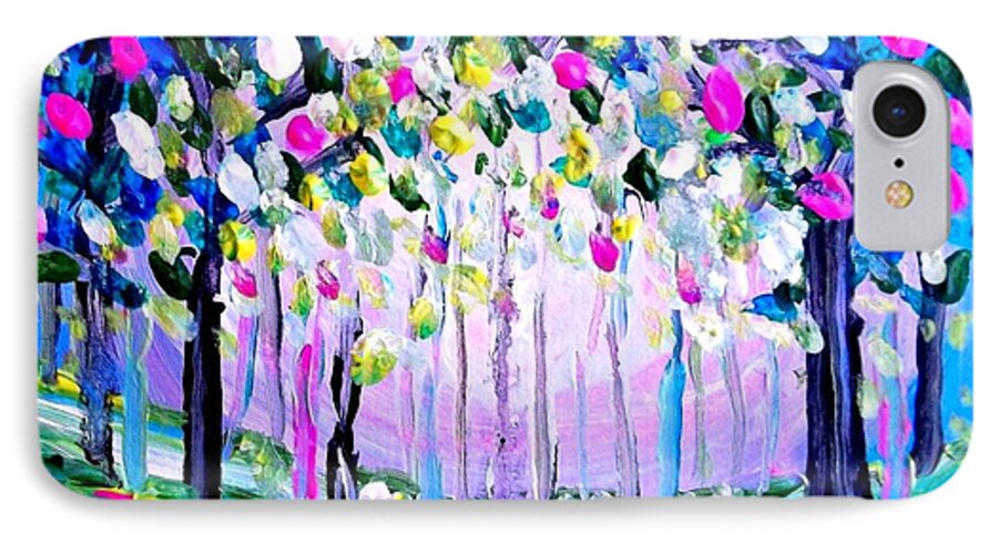 Landscape iPhone 8 Case featuring the painting Garden by Shirley Smith