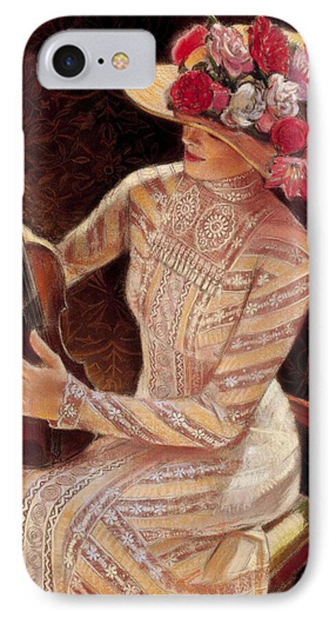 Vintage iPhone 8 Case featuring the painting Getting in Tune by Sue Halstenberg