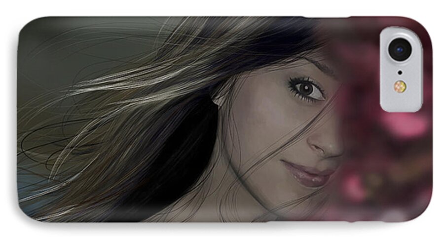 Girl iPhone 8 Case featuring the digital art Girl by Kate Black