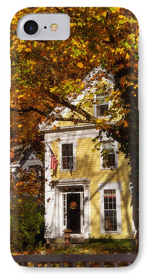 Autumn In New Hampshire iPhone 8 Case featuring the photograph Golden Colonial by Joann Vitali