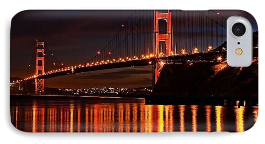 Golden Gate Bridge iPhone 8 Case featuring the photograph Golden Glory by Dave Files