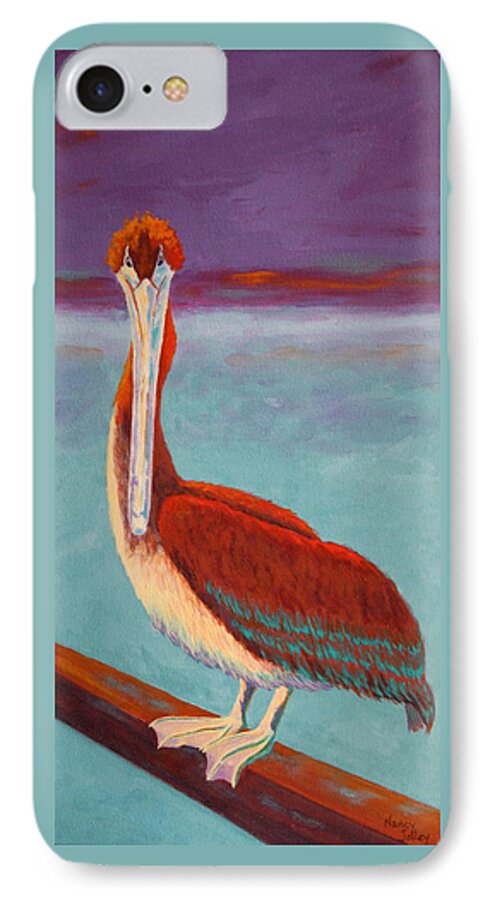 Pelican iPhone 8 Case featuring the painting Got Fish? by Nancy Jolley