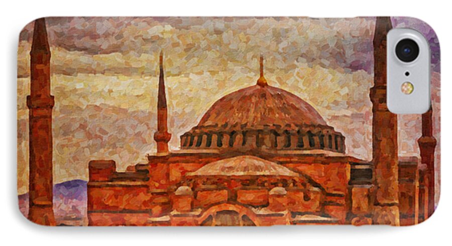Digital iPhone 8 Case featuring the painting Hagia Sophia Digital Painting by Antony McAulay