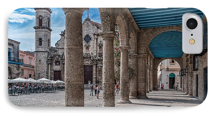 Cuba Havana iPhone 8 Case featuring the photograph Havana Cathedral and porches. Cuba by Juan Carlos Ferro Duque