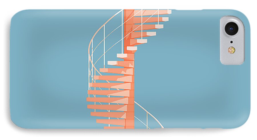 #faatoppicks iPhone 8 Case featuring the digital art Helical Stairs by Peter Cassidy