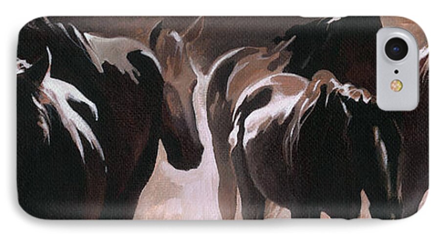 Herd Of Horses iPhone 8 Case featuring the painting Herd of Horses by Natasha Denger