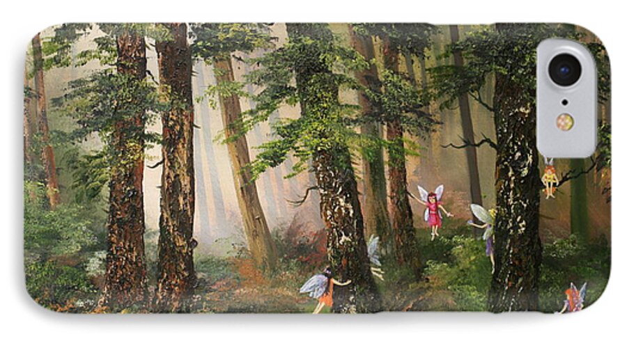 Fairies iPhone 8 Case featuring the painting Hide n Seek by Jean Walker