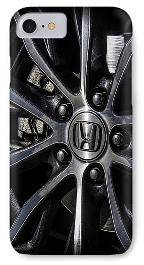 Auto iPhone 8 Case featuring the photograph Honda wheel by Paulo Goncalves