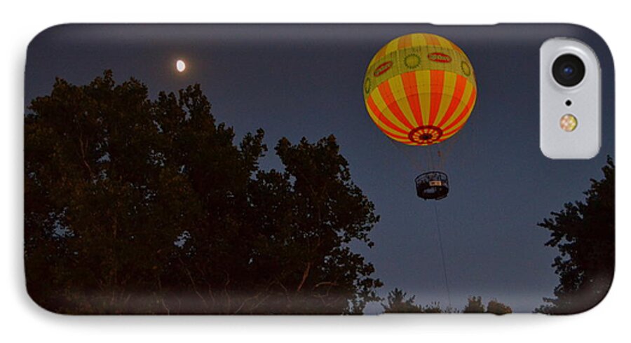 Hot Air Balloon iPhone 8 Case featuring the photograph Hot Air Balloon at Night by Amy Lucid