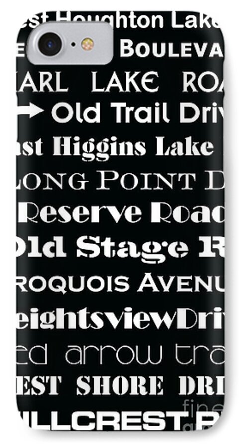 Houghton Lake Michigan iPhone 8 Case featuring the painting Houghton Higgins Subway Sign by Desiree Paquette