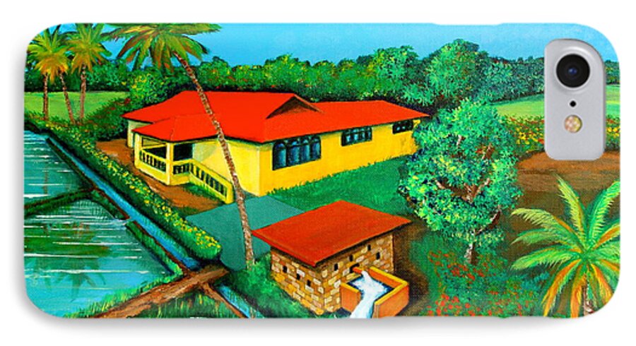 House iPhone 8 Case featuring the painting House with a Water Pump by Cyril Maza