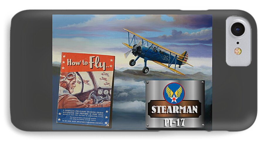 Aviation iPhone 8 Case featuring the digital art How To Fly Stearman PT-17 by Stuart Swartz