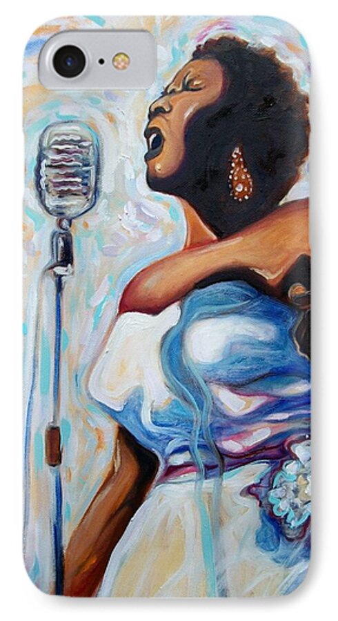 African American Art iPhone 8 Case featuring the painting I Love The Blues by Emery Franklin