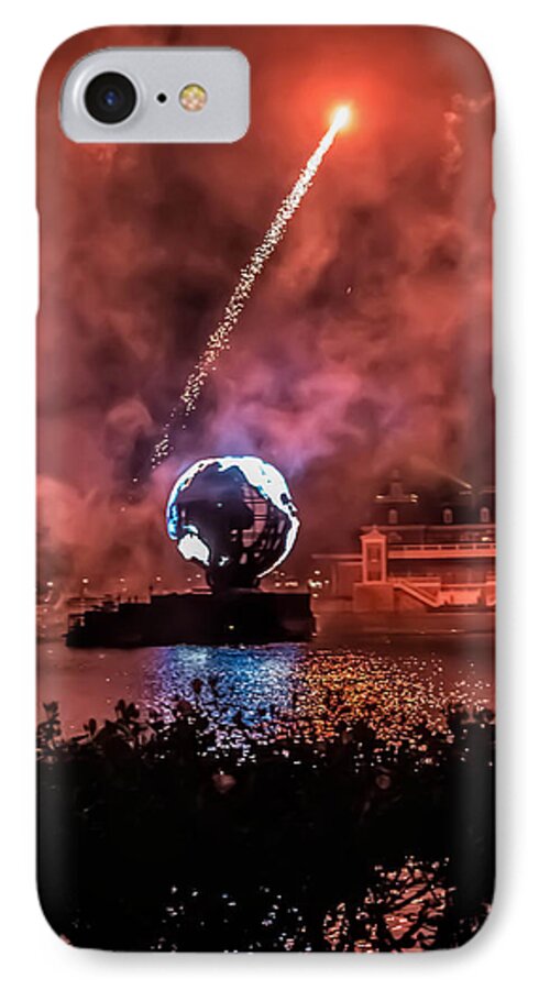 Epcot iPhone 8 Case featuring the photograph Illuminations by Sara Frank