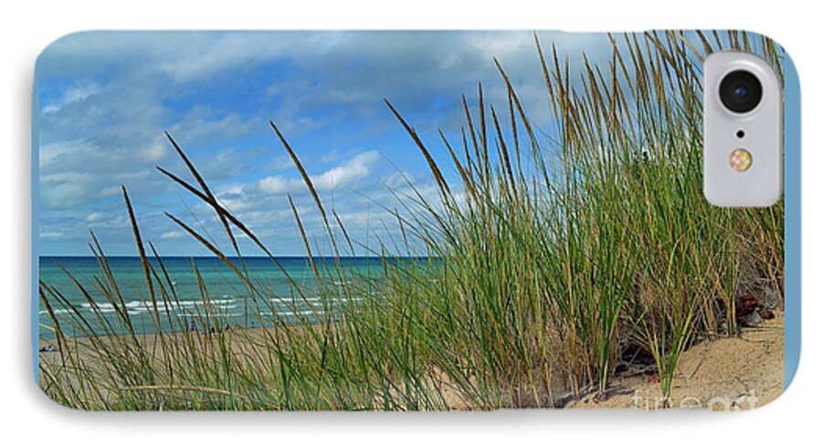 Indiana Dunes iPhone 8 Case featuring the photograph Indiana Dunes Sea Oats by Amy Lucid