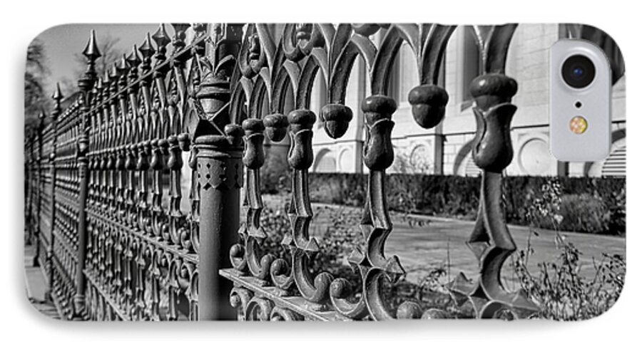 Iron Fence iPhone 8 Case featuring the photograph Iron Fence Detail by Kate Purdy