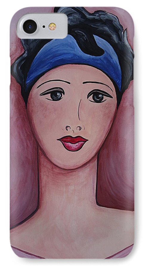 Female Portrait iPhone 8 Case featuring the painting Isabella by Leslie Manley
