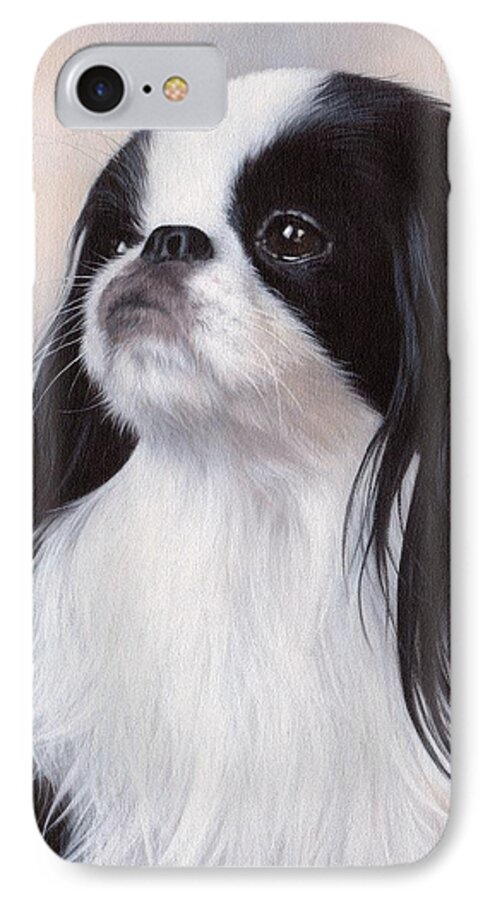 Japanese Chin iPhone 8 Case featuring the painting Japanese Chin Painting by Rachel Stribbling