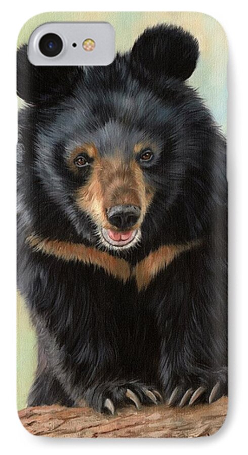 Moon Bear iPhone 8 Case featuring the painting Jasper Moon Bear - In support of Animals Asia by Rachel Stribbling