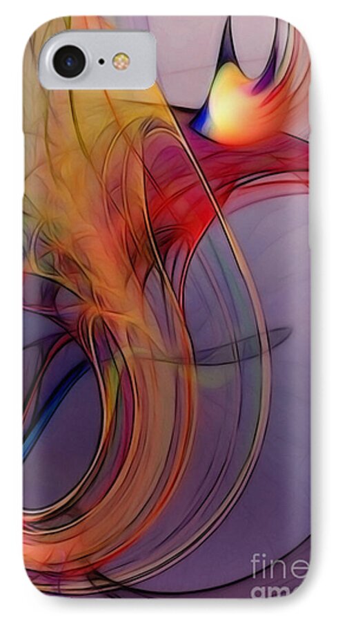 Abstract iPhone 8 Case featuring the digital art Joyful Leap-Abstract Art by Karin Kuhlmann