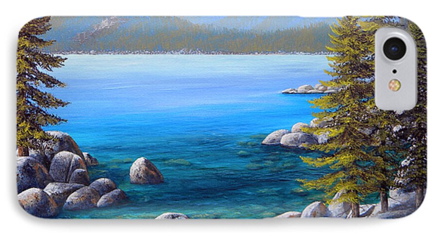 Lake Tahoe iPhone 8 Case featuring the painting Lake Tahoe Inlet by Frank Wilson