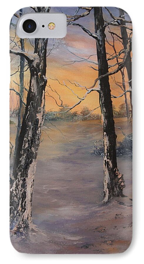 Cannock Chase iPhone 8 Case featuring the painting Last of the Sun by Jean Walker