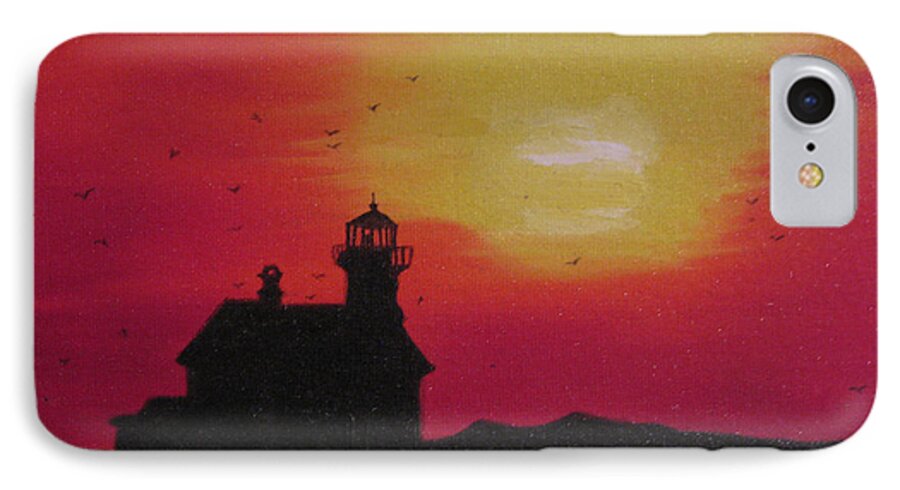 Kimber Butler Lighthouse Painting iPhone 8 Case featuring the painting Lighthouse silhouette by Kimber Butler