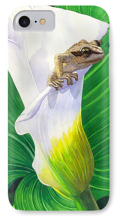 Frog iPhone 8 Case featuring the painting Lily Dipping by Catherine G McElroy