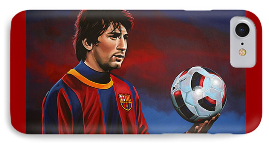 Lionel Messi iPhone 8 Case featuring the painting Lionel Messi 2 by Paul Meijering