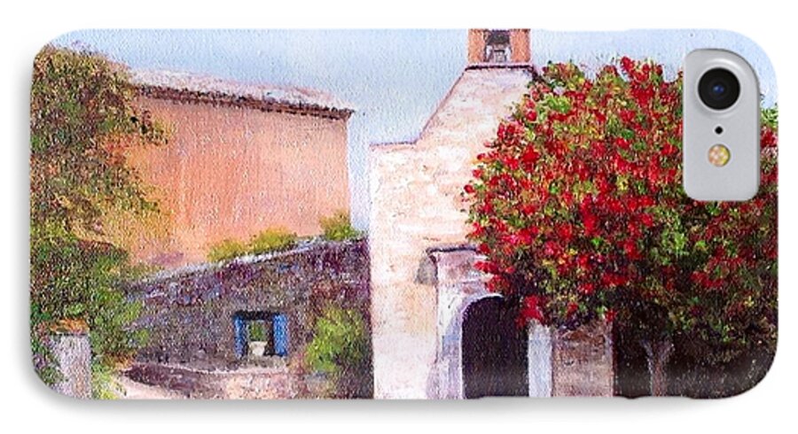 Little Chapel iPhone 8 Case featuring the painting Little Chapel France by Cindy Plutnicki