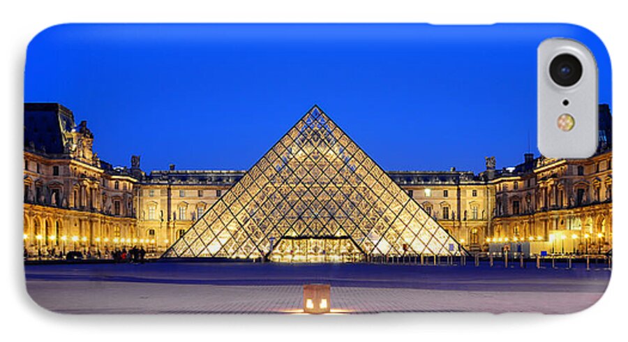 Blue iPhone 8 Case featuring the photograph Louvre by Joel Thai