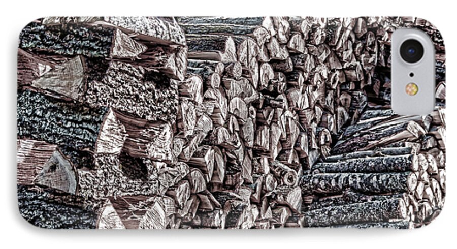 Maine Firewood iPhone 8 Case featuring the photograph Maine Firewood by Patrick Fennell