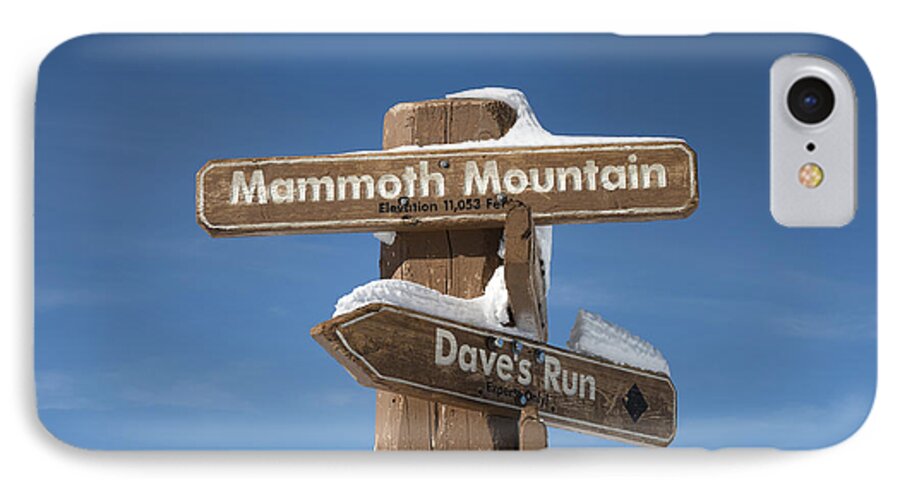 Mammoth iPhone 8 Case featuring the photograph Mammoth Mountain Sign in Mono County by Carol M Highsmith