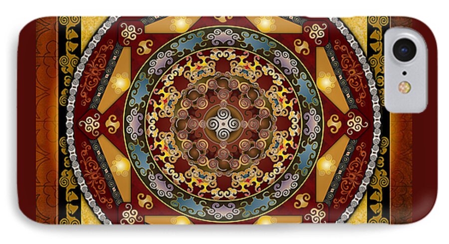 Digital iPhone 8 Case featuring the digital art Mandala Oriental Bliss by Peter Awax