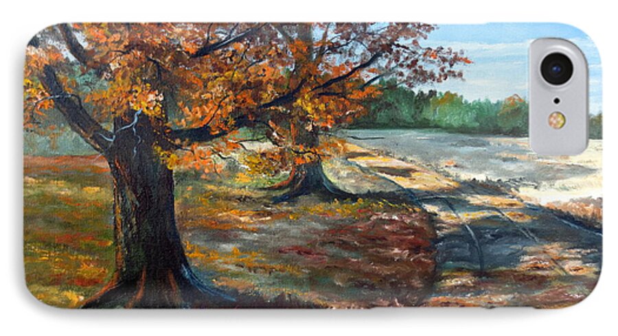 Lee Piper iPhone 8 Case featuring the painting Maple Lane by Lee Piper