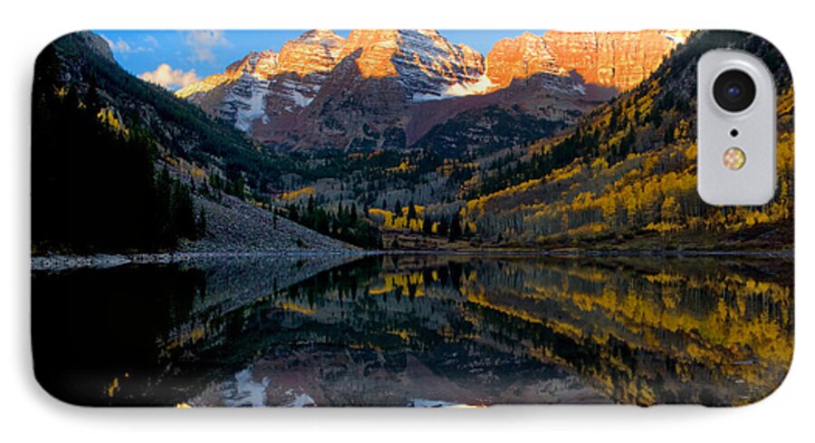 Maroon Bells iPhone 8 Case featuring the photograph Maroon Bells Landscape by Ronda Kimbrow