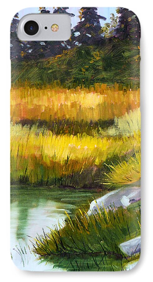 Oregon iPhone 8 Case featuring the painting Marsh by Nancy Merkle