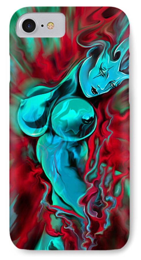 Nude iPhone 8 Case featuring the painting Masked Venus by Michael Spano