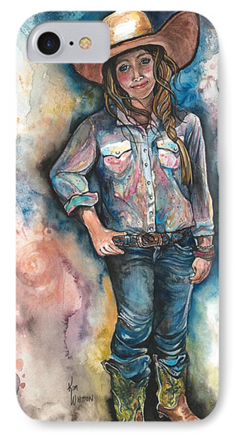 Watercolor iPhone 8 Case featuring the painting Little Britches by Kim Whitton