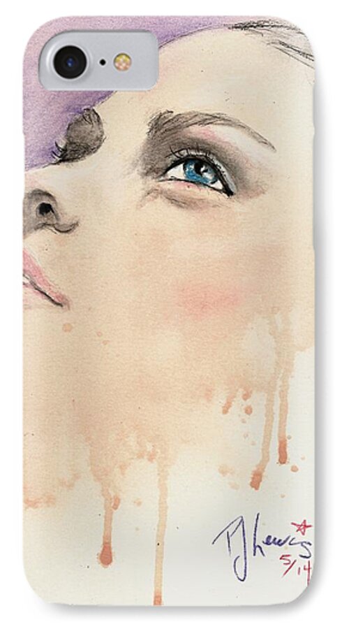 Beautiful Woman iPhone 8 Case featuring the drawing Melting Youthful Beauty by PJ Lewis