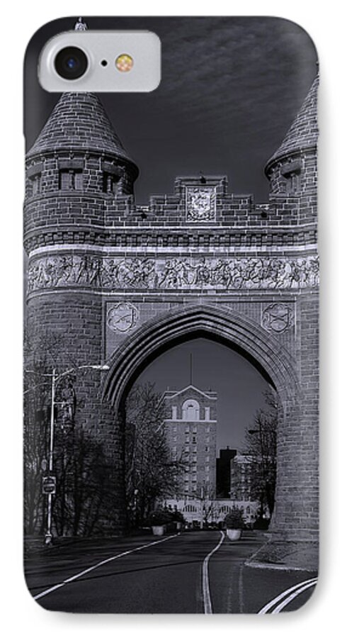 Hartford iPhone 8 Case featuring the photograph Memorial Arch Hartford Connecticut by Phil Cardamone