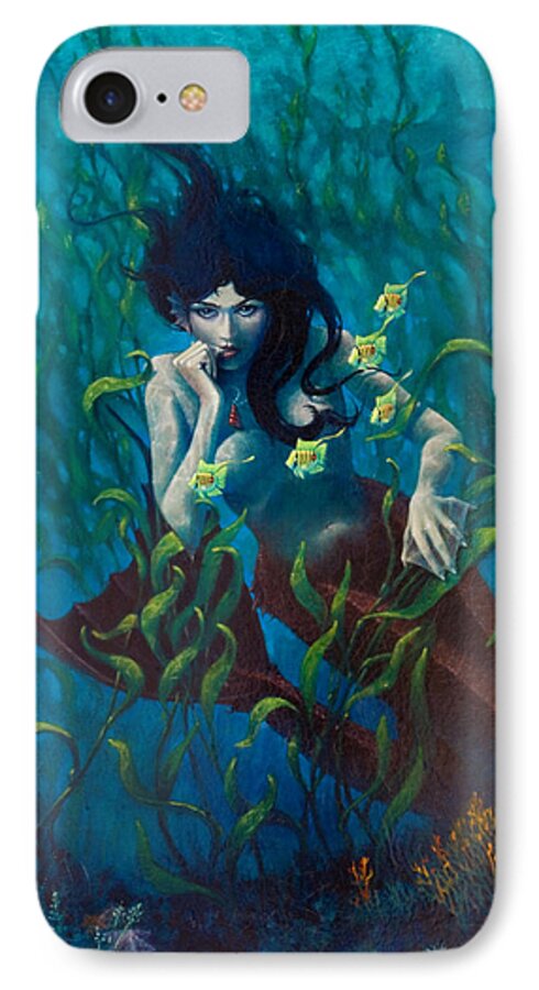 Marine iPhone 8 Case featuring the painting Mermaid by Robert Corsetti
