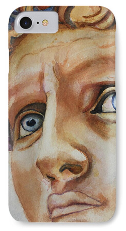 Forence iPhone 8 Case featuring the painting Michelangelo's David in Color by Christiane Kingsley