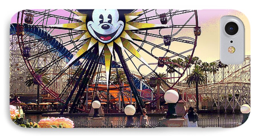 Mickey's Fun Wheel iPhone 8 Case featuring the digital art Mickey's Fun Wheel II by Doug Kreuger