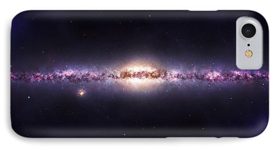 Space iPhone 8 Case featuring the photograph Milky way galaxy by Celestial Images