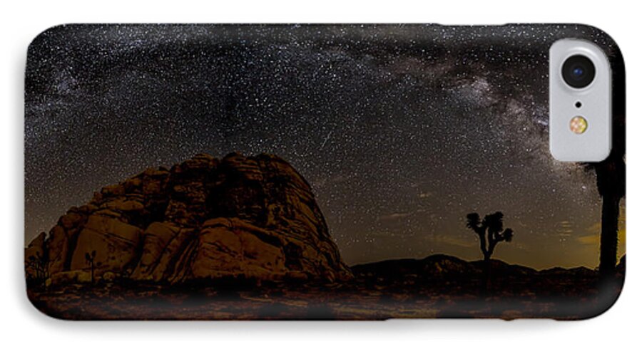 Astrophotography iPhone 8 Case featuring the photograph Milky Way over Joshua Tree by Peter Tellone