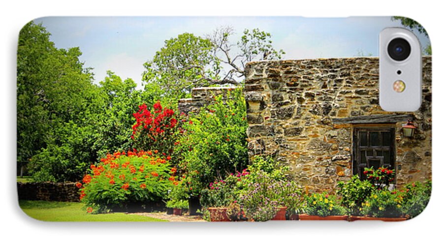 Mission iPhone 8 Case featuring the photograph Mission Espada - Garden by Beth Vincent