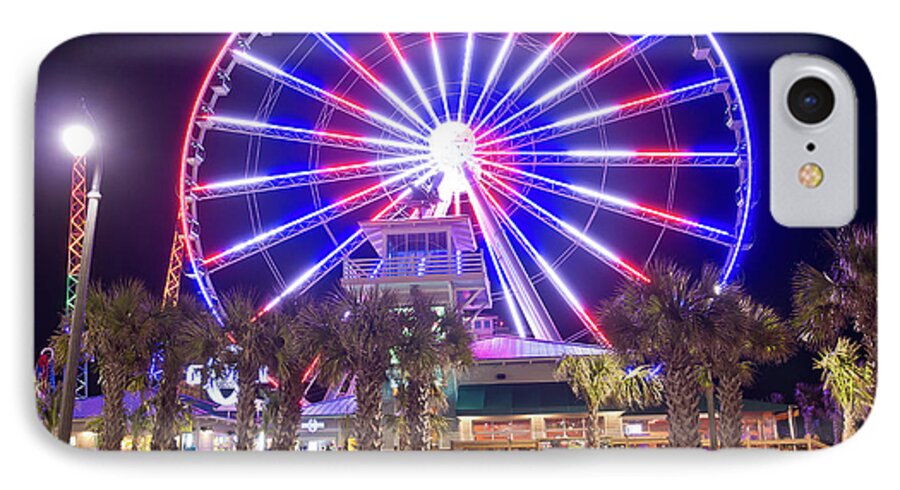 Myrtle Beach Wheel iPhone 8 Case featuring the photograph Myrtle Beach Sky Wheel by Mike Covington
