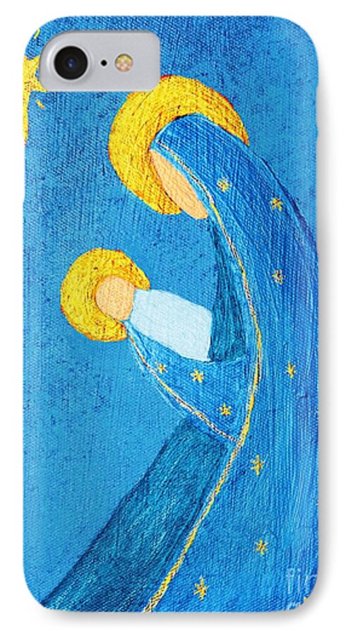 Christmas iPhone 8 Case featuring the photograph Nativity in Blue by Pattie Calfy