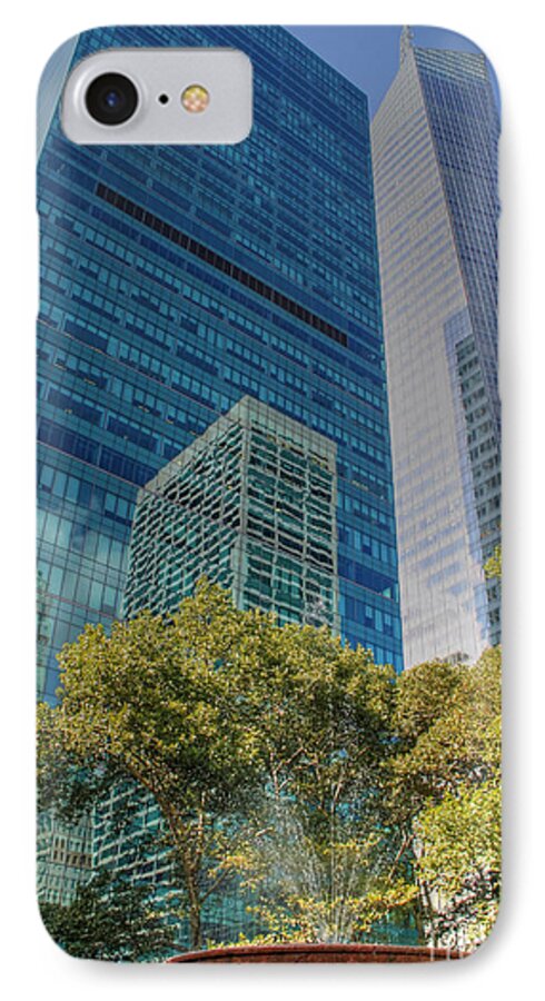 New York iPhone 8 Case featuring the photograph New York City Reflections by Bob Hislop